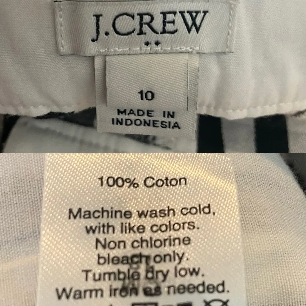 J Crew Womens Shorts Black White Buffalo Plaid 100% Cotton Size 10 - Image 9