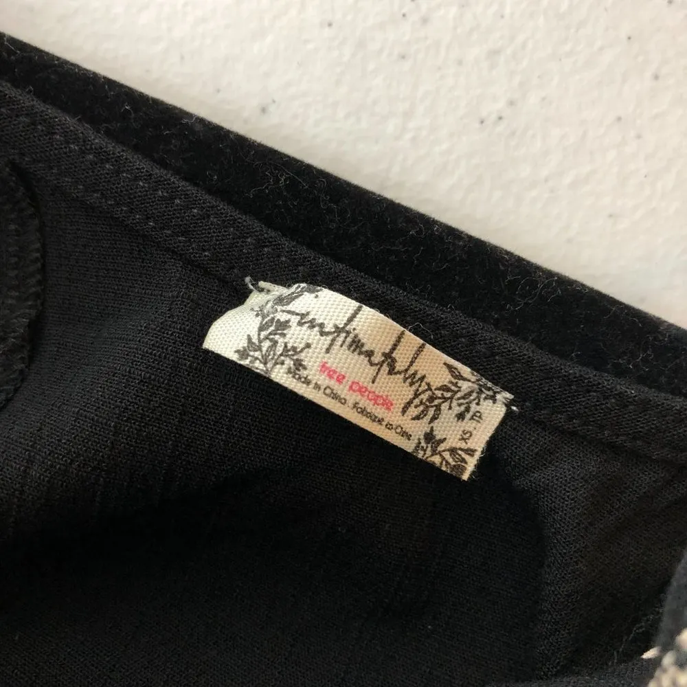 Free People Womens Black Sleeveless Scoop Neck Lace Bodice Bodycon Dress Size XS - Image 3