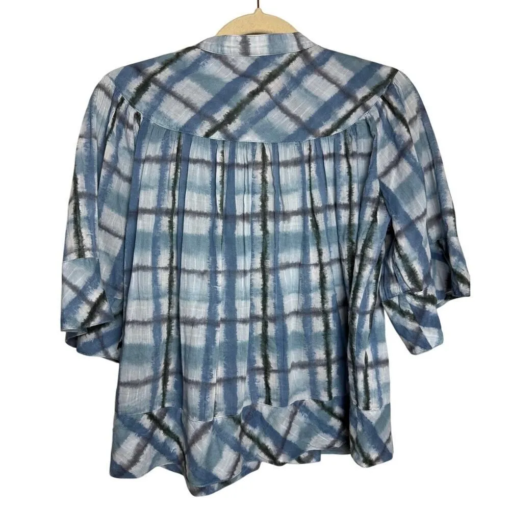 Overlover Blue Cotton Short Sleeve Top Made in USA Sz. S - Image 2