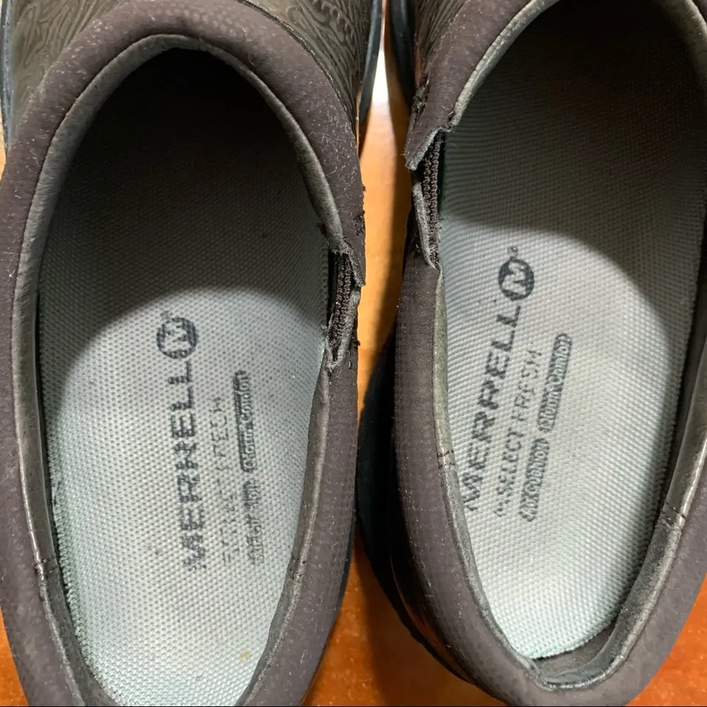 Merrell  Slip on mules clogs brown black patterned size 6 - Image 10