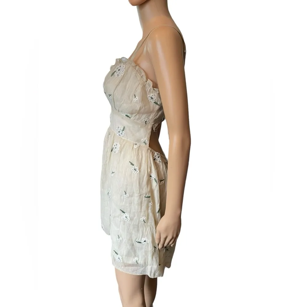 NEW Le Lis Cottagecore Ethereal Sparkly Embroidered Flowery Feeling Mini Dress - Image 5