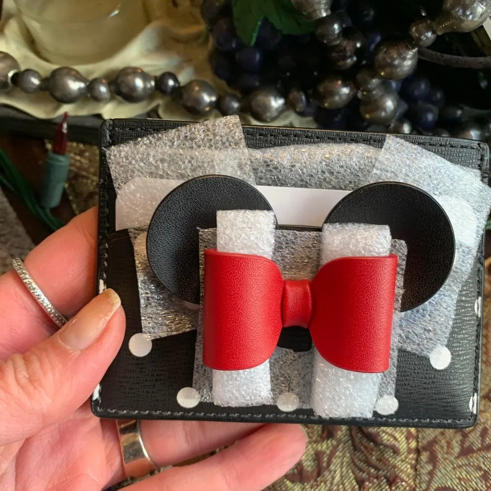 Authentic KATE SPADE Saffiano leather Minnie Mouse Disney card case - Image 3