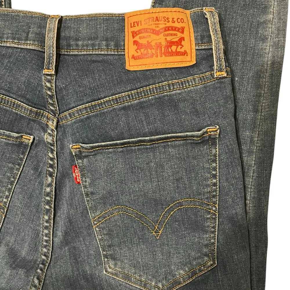 LEVI'S Mile High Super Skinny Ripped Knee Raw Hem Distressed Knees, Sz 27 - Image 11