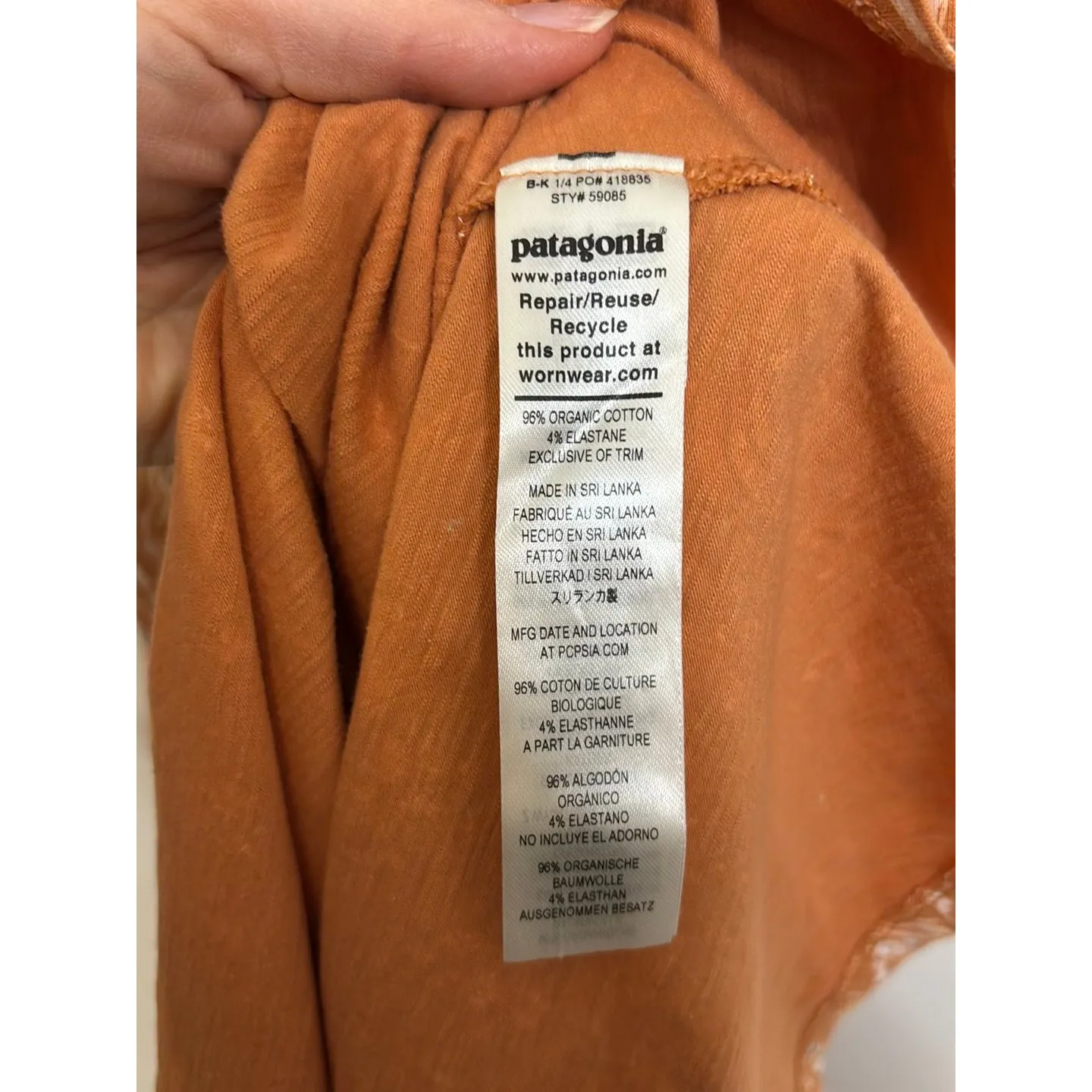 Patagonia Dress Womens M Rock Melon Orange Amber Dawn Cross-Back Organic Cotton - Image 4