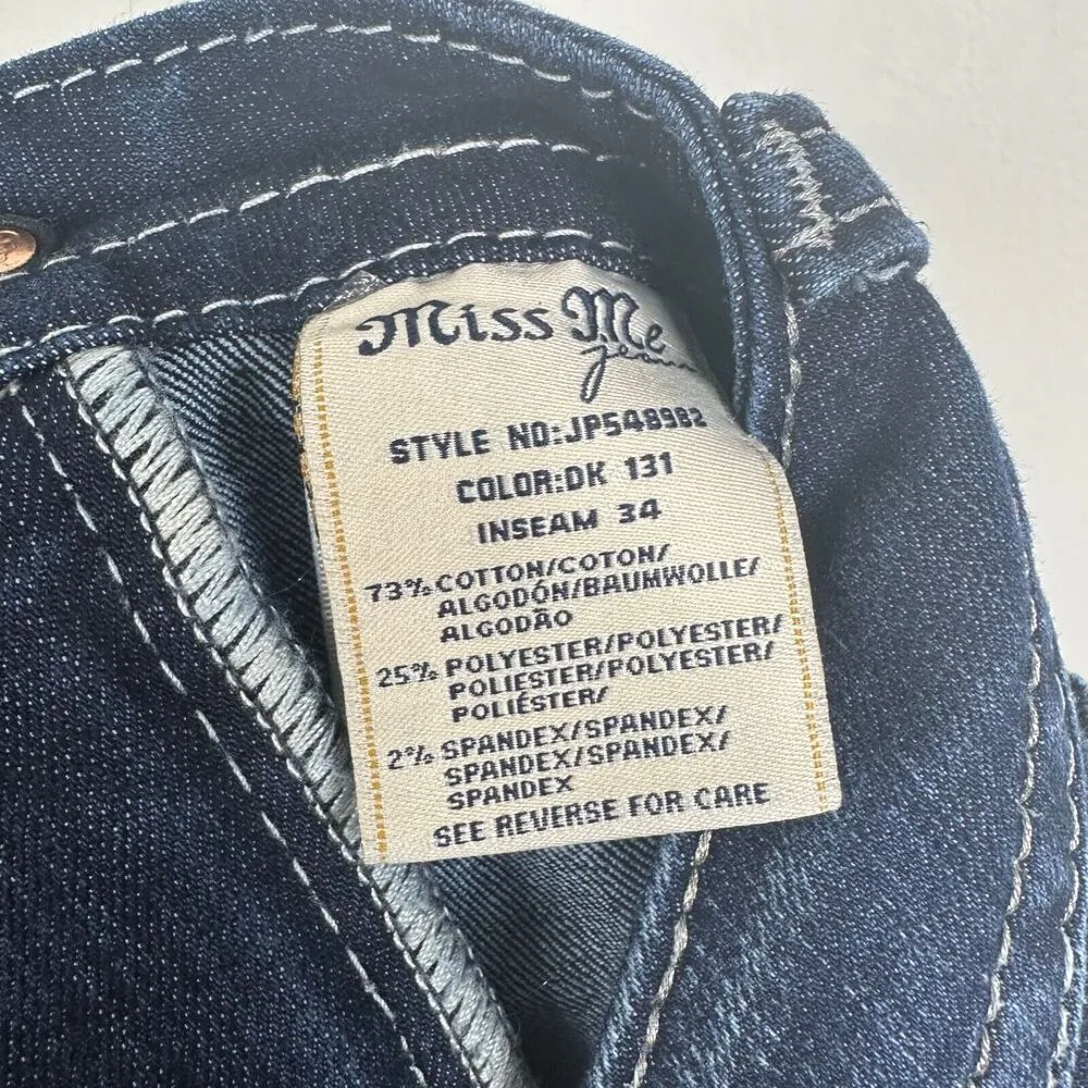 Miss Me Women’s Size 30 Cropped Frayed Bootcut Jeans JP5489B2 Bling Flap Pocket - Image 10
