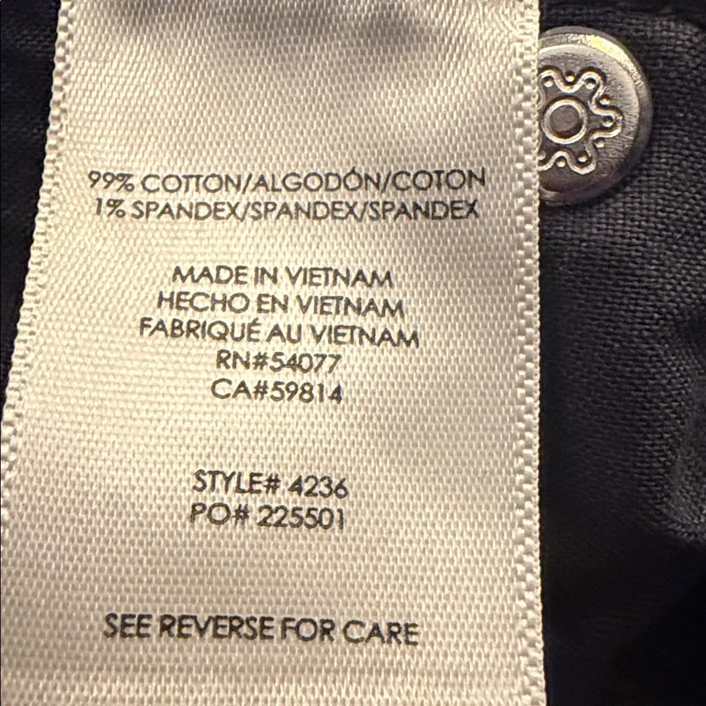 CAbi Sapphire Blue Button Fly Skinny Velvet Pants Size 2 - Image 7