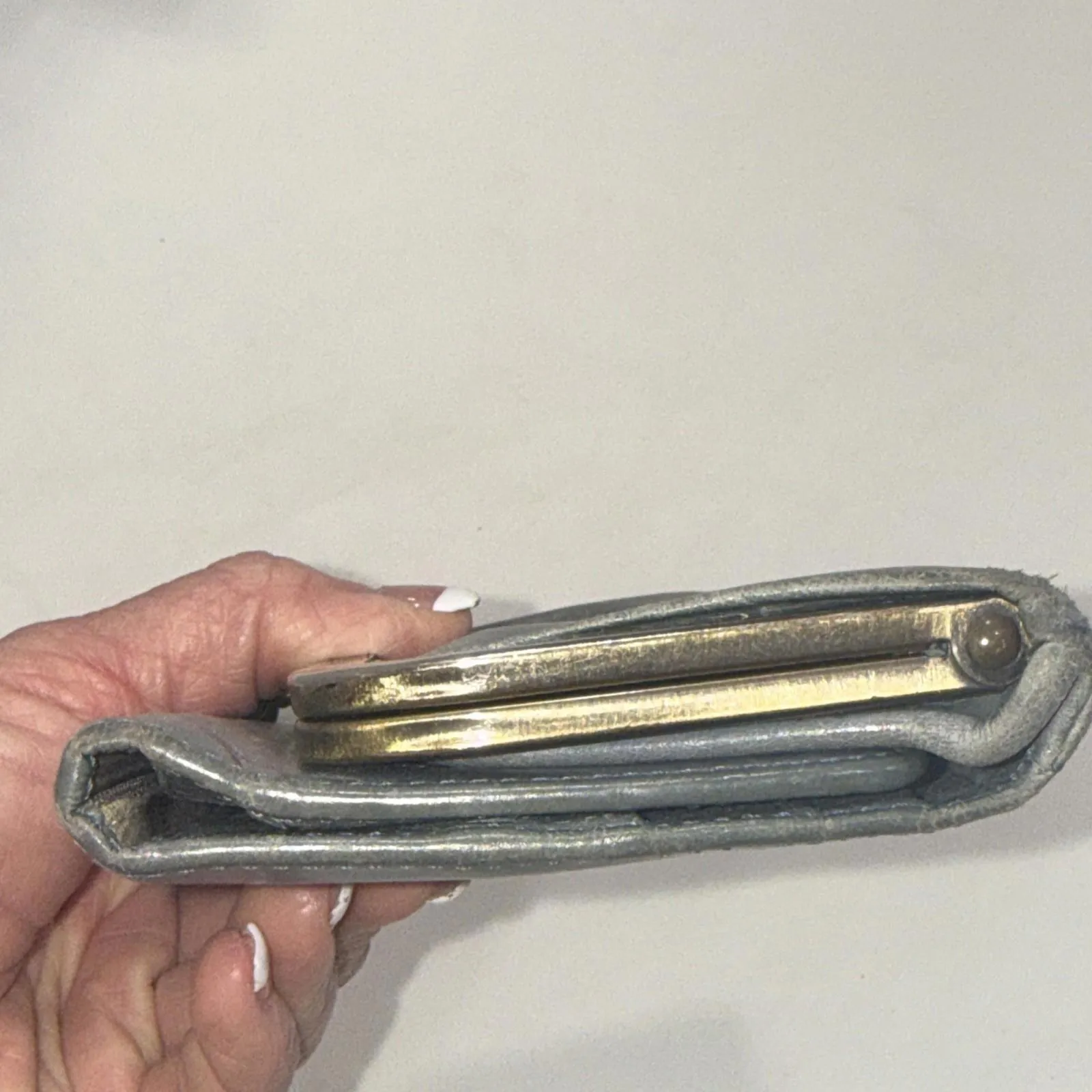 Vintage Y2K Hobo Embossed Leather Teal Carry All Clutch Equestrian Rachel Wallet Green - Image 14