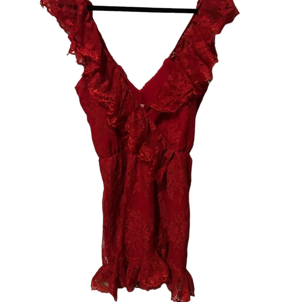 Lovers And Friends Red Marci Ruffle Lace Mini Dress Size Small. - Image 6