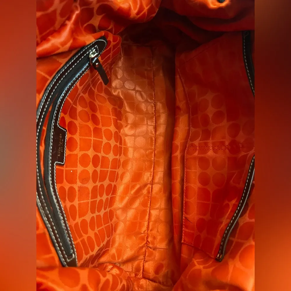 Kate Spade Quilting Stevie Bag Women Black Brown Nylon Corduroy Leather - Image 8