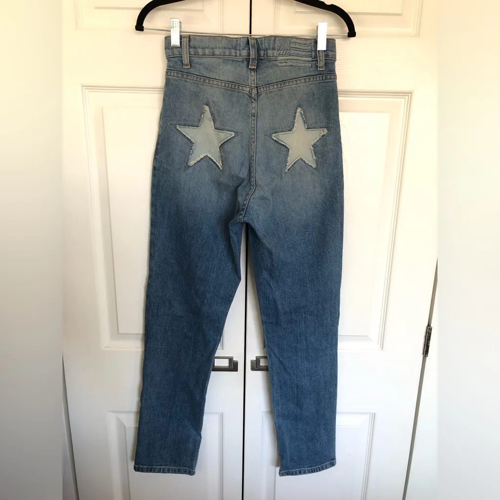 Revice Star Patch Light Wash Faded Denim Jeans Size 28 - Image 7