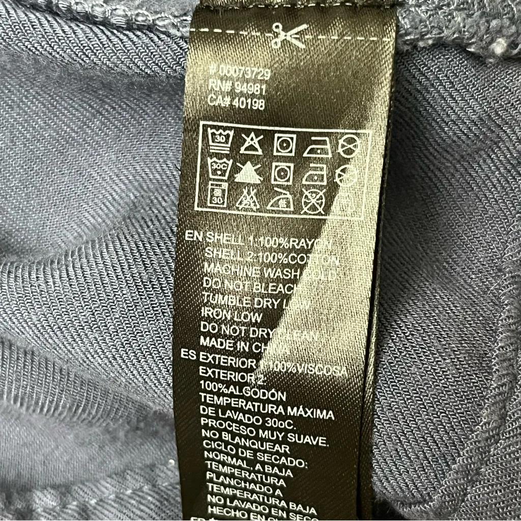 Life In Progress Moto Jacket Blue Vtg Y2k XS Womens Biker Grunge Edgy Forest - Image 6