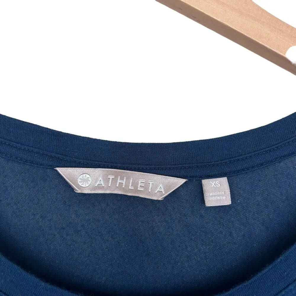 Athleta Blue Threadlight Asym Relaxed Long Sleeve Shirt Sz XS - Image 2