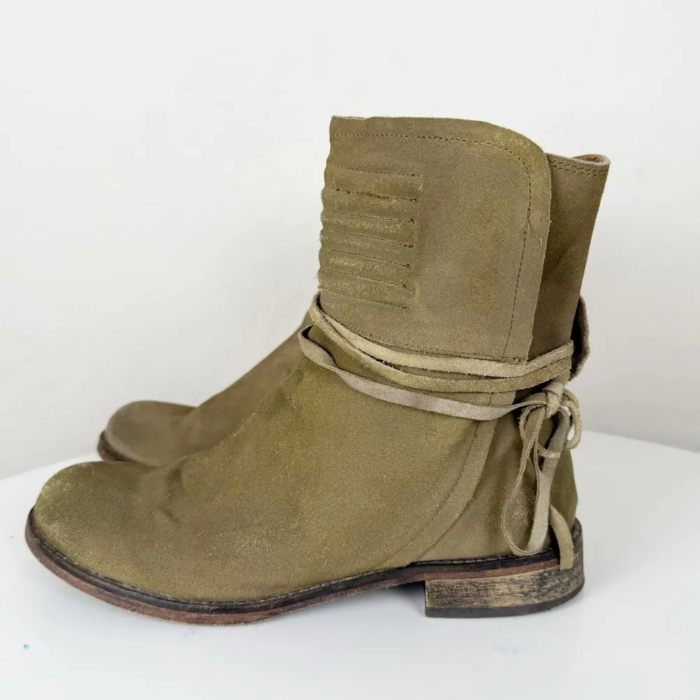 FREE PEOPLE Green Suede Cambridge Booties - Image 7