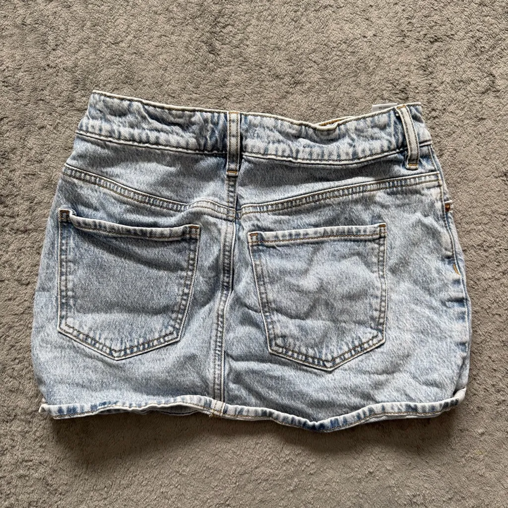 Pacsun Bella Mini Denim Skirt Light Wash Causal Edgy Basic Chic size 26 - Image 2