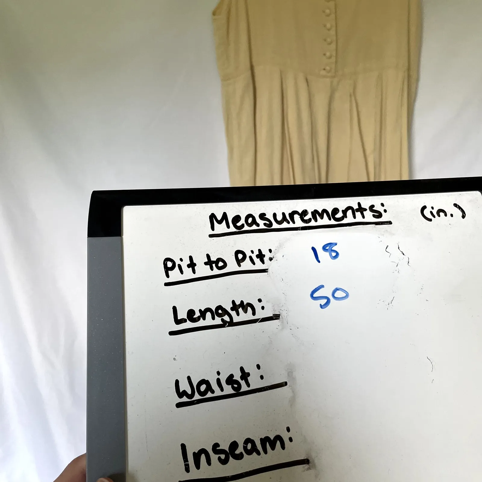 vintage yellow sleeveless maxi dress pleated skirt buttons pockets cotton XL - Image 7