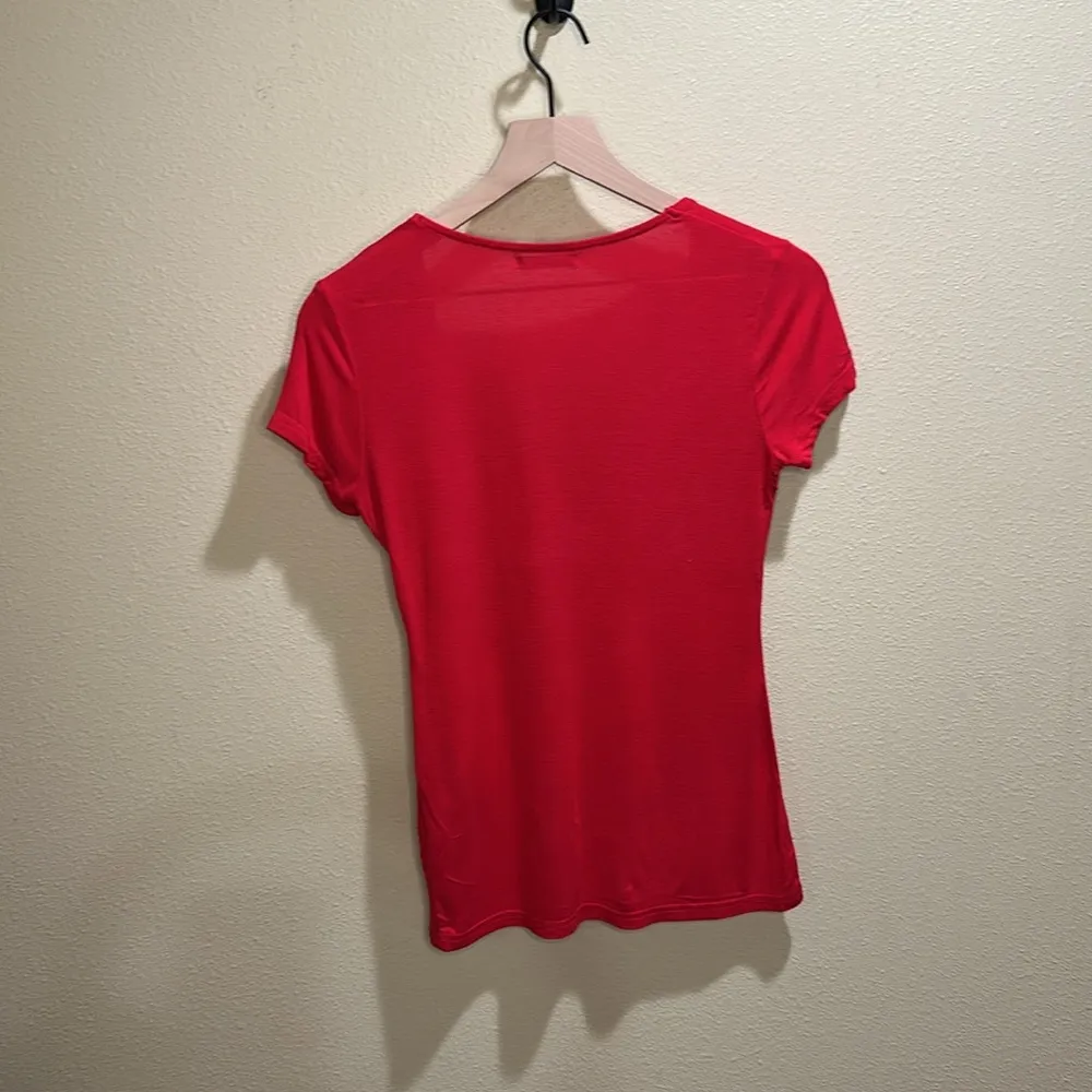 PattyBoutik size small Red Fitted Ruched Short Sleeve Blouse - Image 4