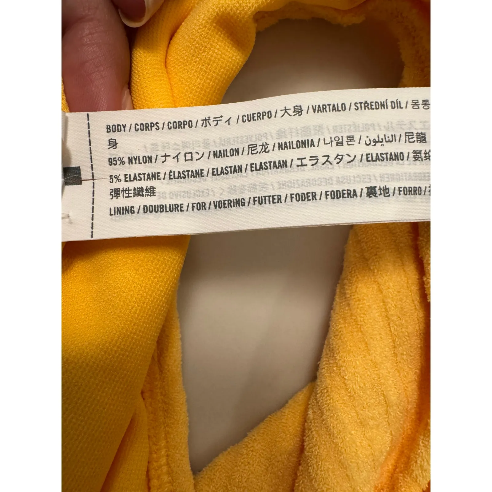 NWT Abercrombie & Fitch 3 Piece Yellow Ribbed Halter High Leg Skirt Bikini Set M - Image 6