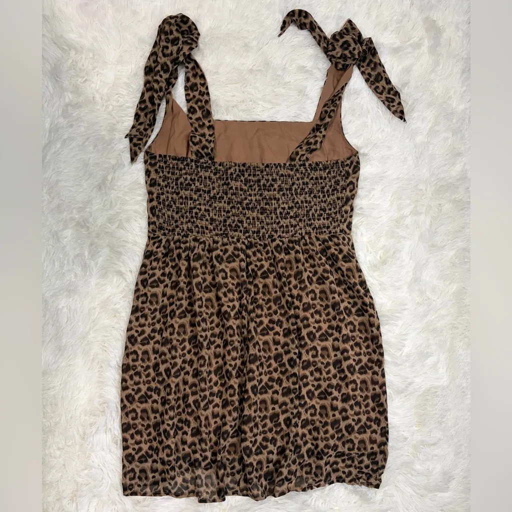 Leopard Print Bow-Tie Strap Dress - Image 2