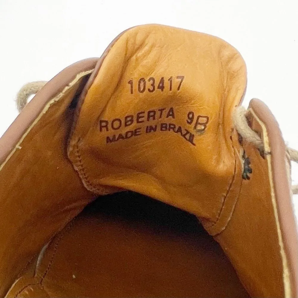 PULA Roberta Tan Brown Suede Leather Oxford Lace - Image 11