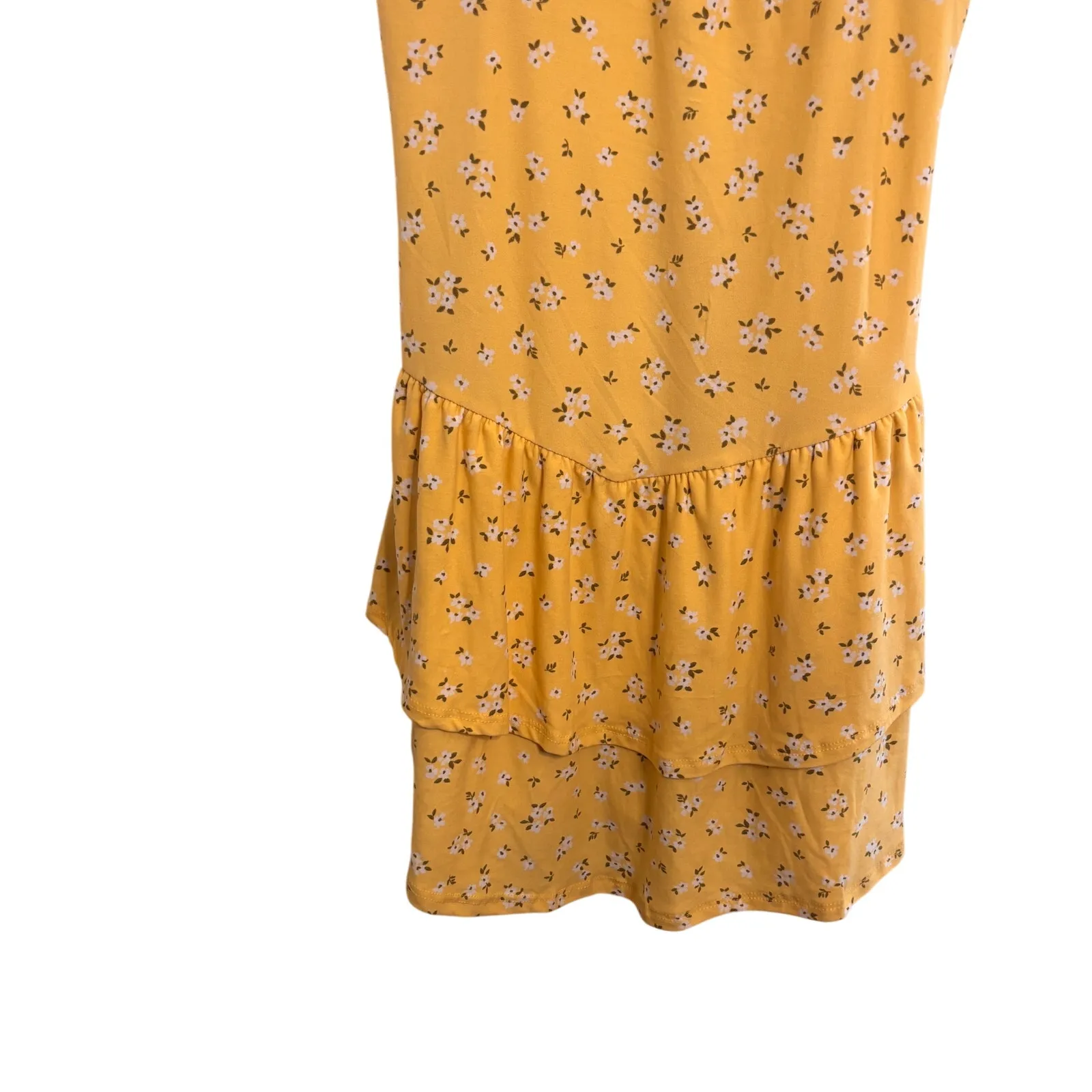 Derek Heart Womens Butter Yellow Floral Dress Large Y2k Feminine Dainty Ditzy - Image 5