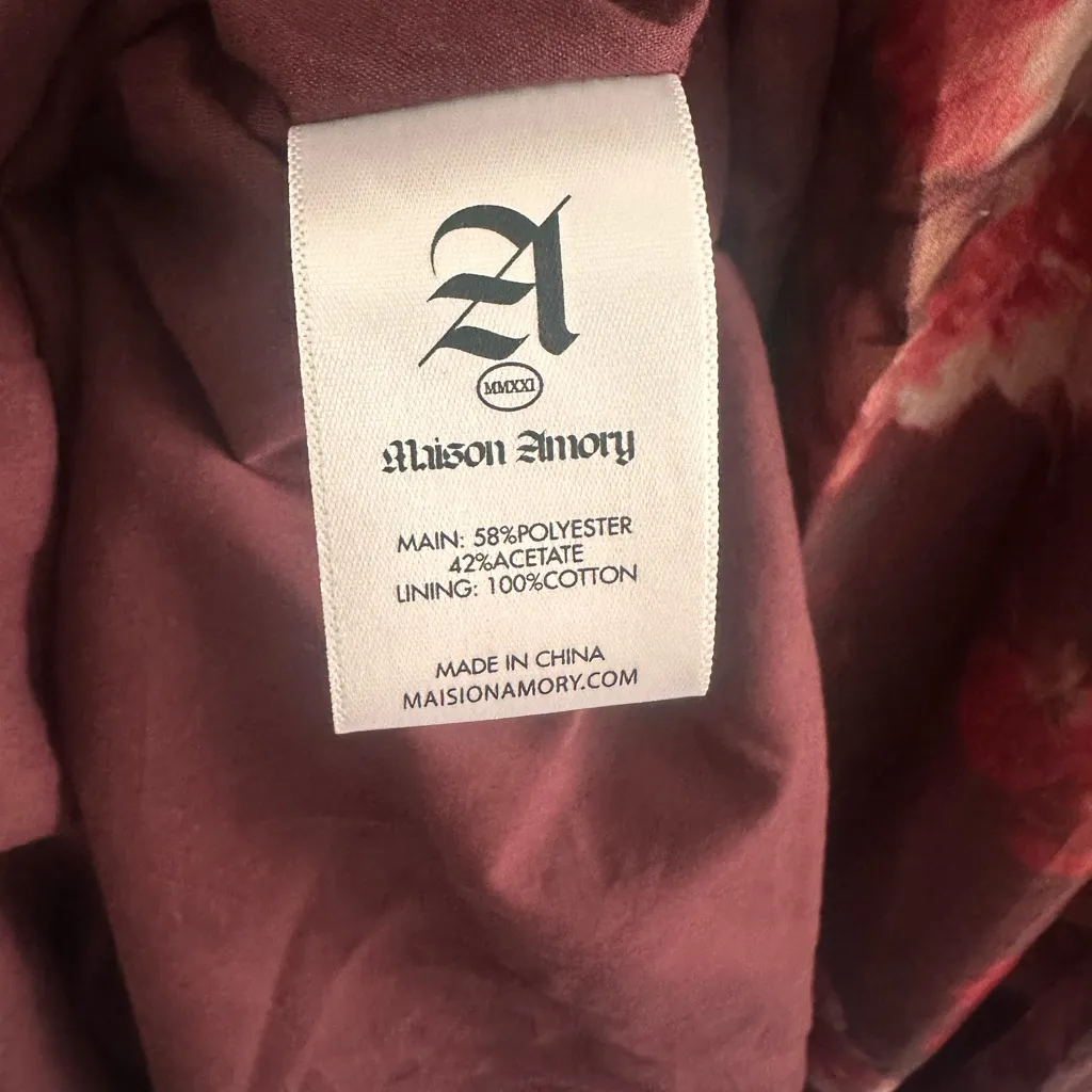 Maison Amory THE GRACE BLVD DRESS IN CHERRY ROSE CARNATION Sz L Red Size L - Image 11