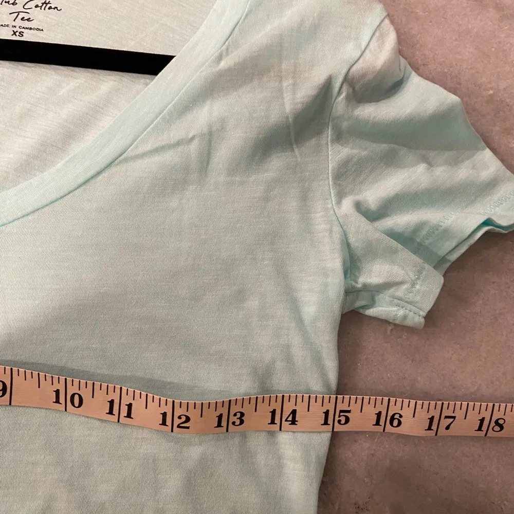 NWOT J. Crew Size XS Aqua Blue Slub Tee Shirt V Neck Short Sleeve Lightweight - Image 10
