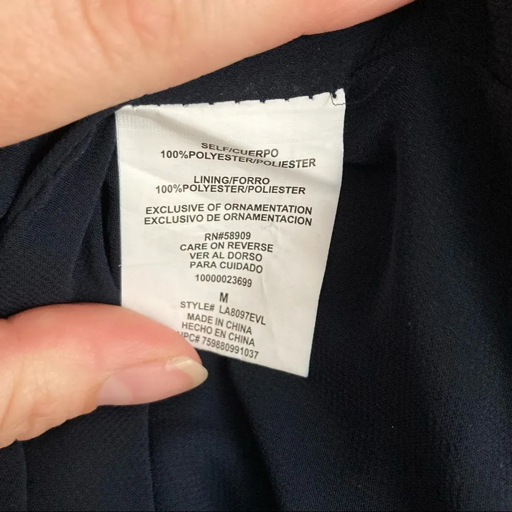 Gibson Latimer|Navy Drop Waist Dress Lace sz M - Image 3