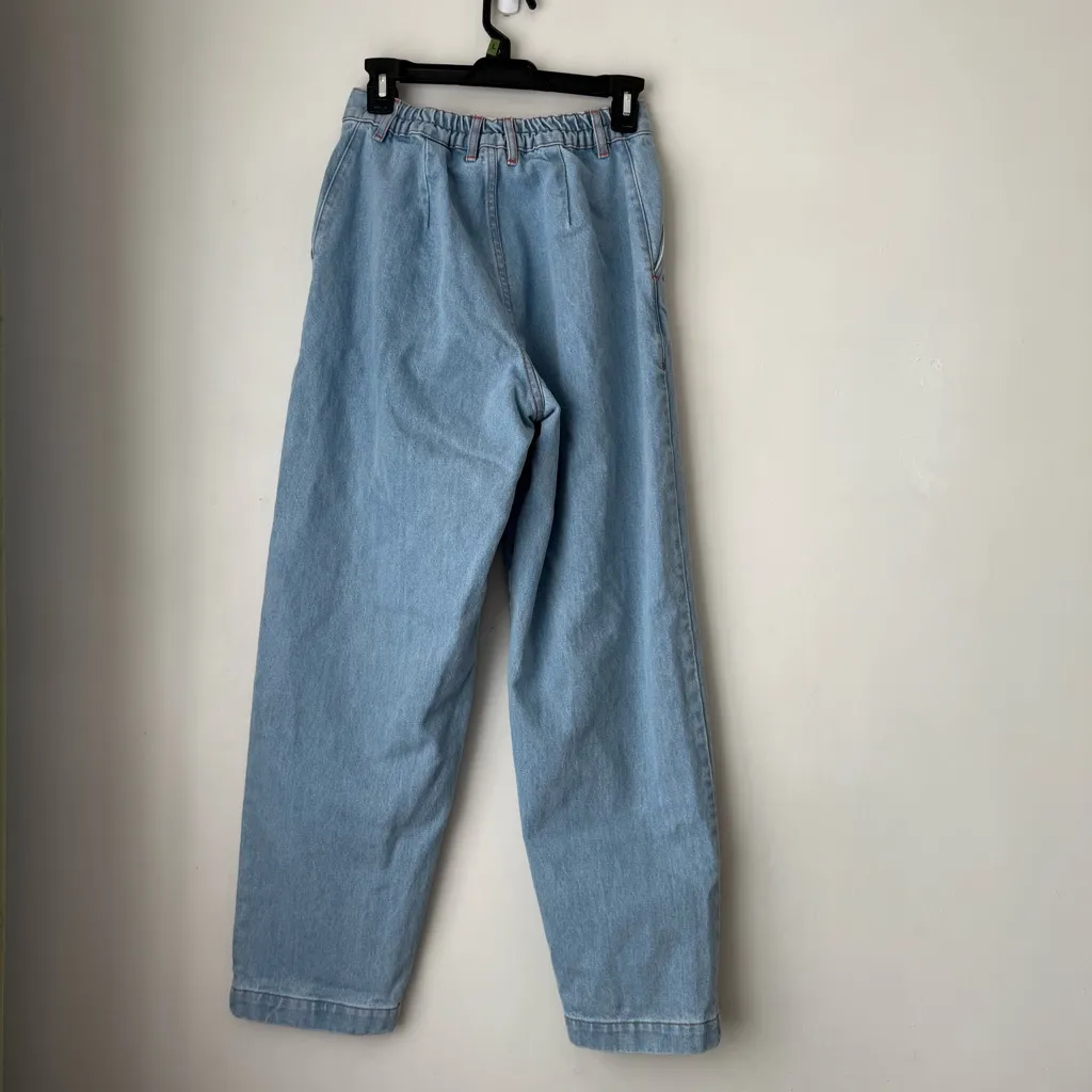 Big Bud Press Denim Trousers in Light Wash Unisex XS - Image 5