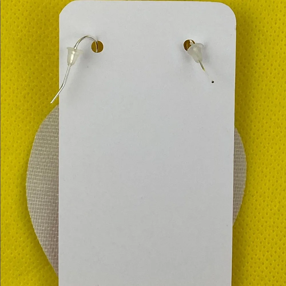 Cow Print Leaf Pinched Faux Leather Earrings New - Image 2