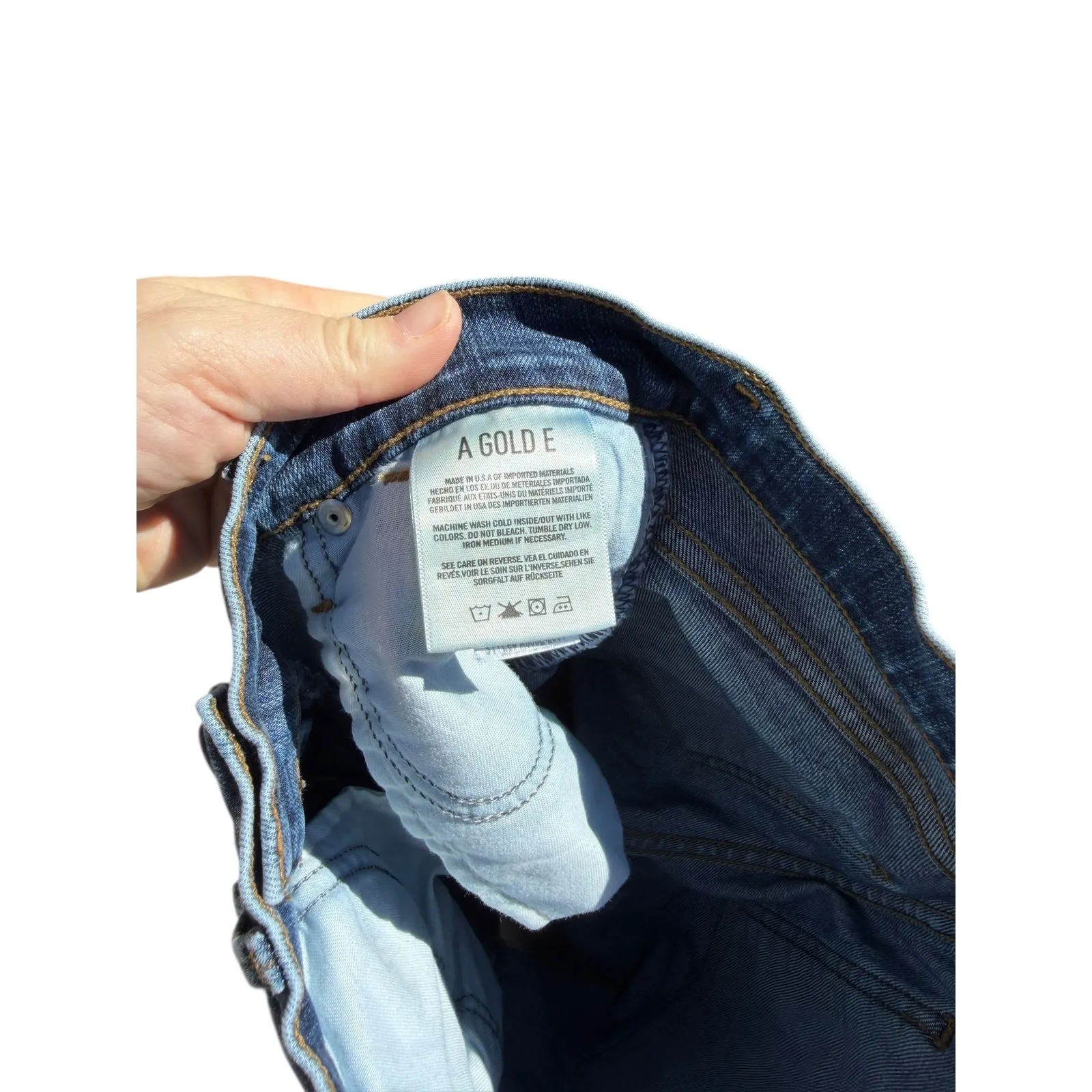 Agolde Sophie Mid Rise Skinny Jeans distressed Blue‎ Denim Women's Size 25 - Image 3