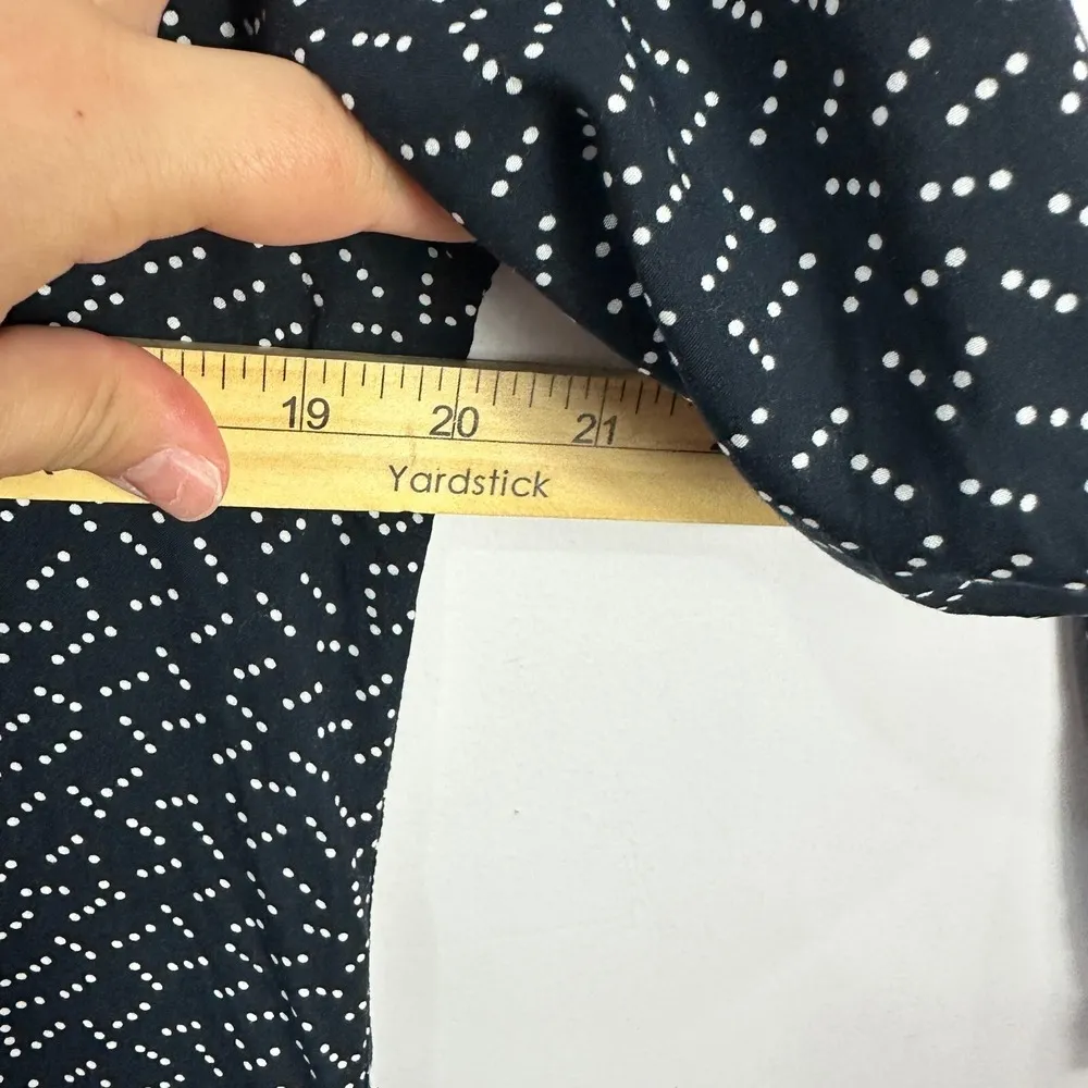 Banana Republic Tunic Blouse 2 Navy Dot Print Minimalist Soft Office Preppy Chic - Image 4