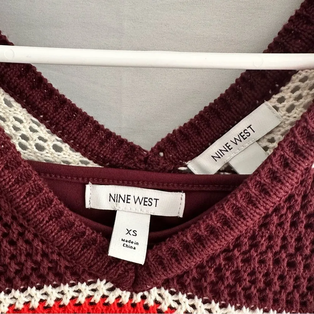 Women's Nine West Crochet Striped Top - Image 4