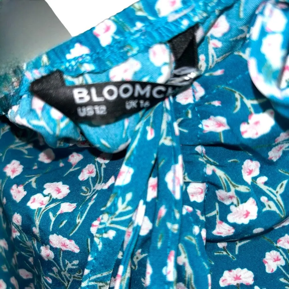 Bloomchic  Turquoise White Floral Dress Size 12 - Image 3