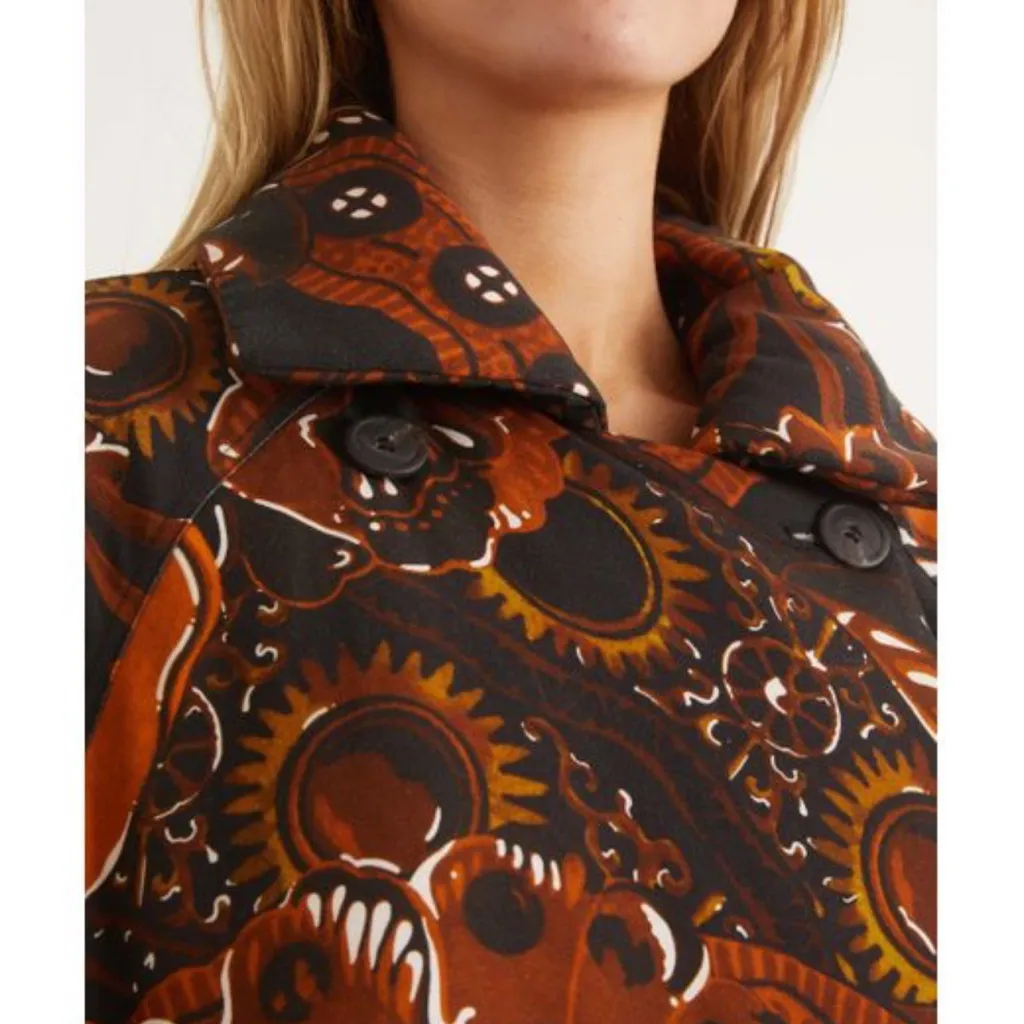 NWT Mara Hoffman Manuela Puffer Coat Jacket in Orange and Brown - Image 6
