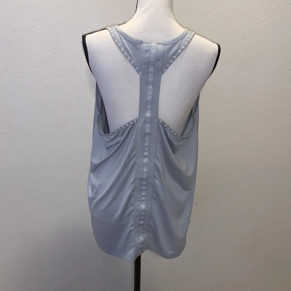 Under Armour grey racerback branded straps athletic tank top - Image 5