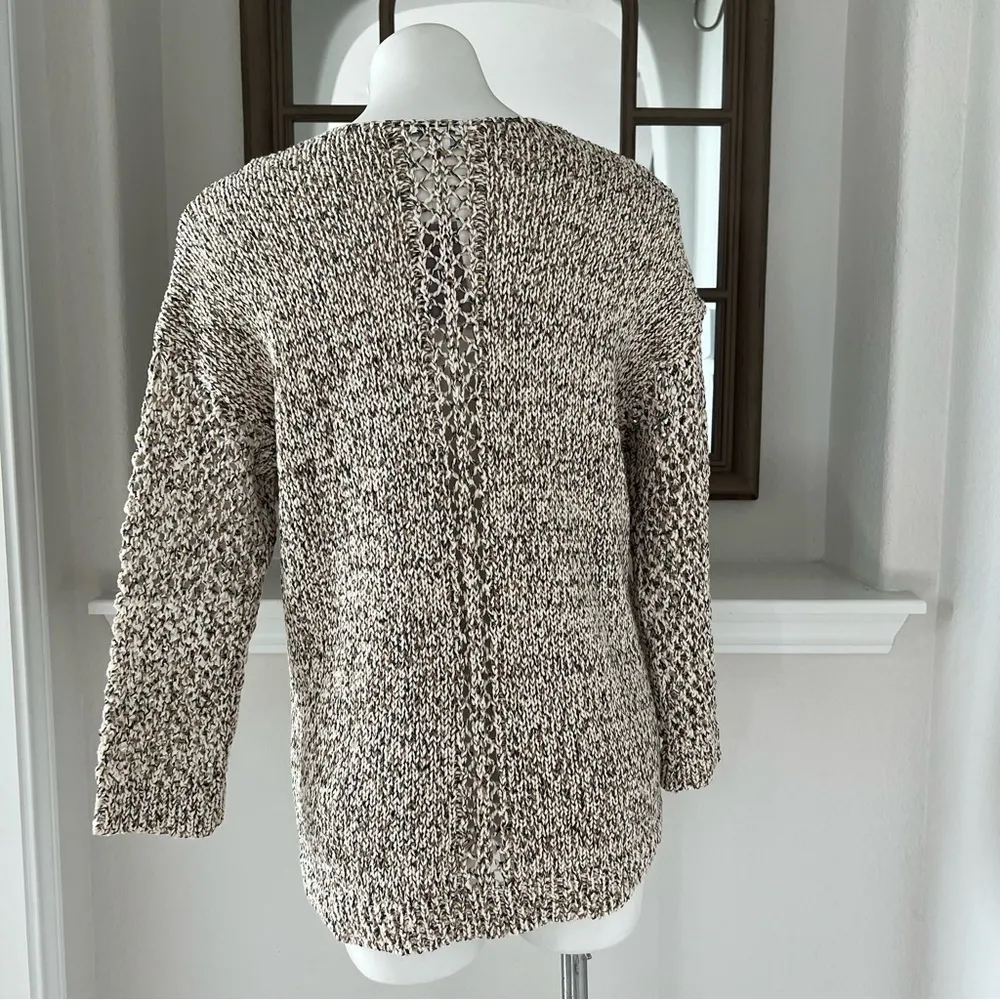 J. Jill Crochet Knit Sweater Black Multi V-Neck Size S New w/Tag - Image 6