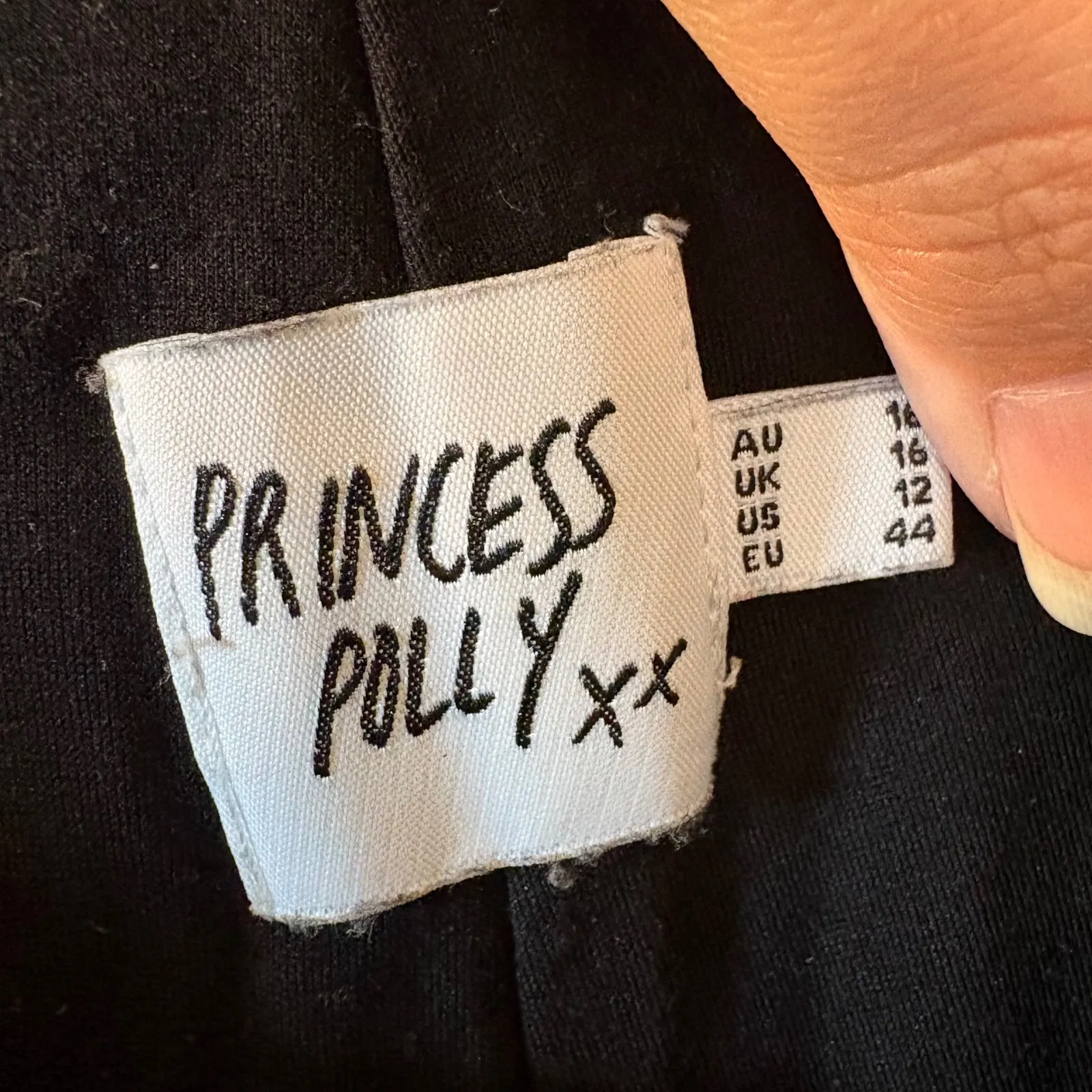Princess Polly Ravyn Black Mini Skort Side Zip Slit Size 12 - Image 8
