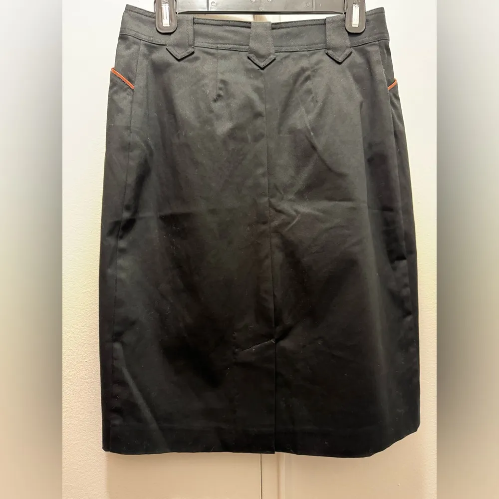 Vintage Ralph Lauren Equestrian High Waisted Skirt Black with Brown Leather 6 - Image 5