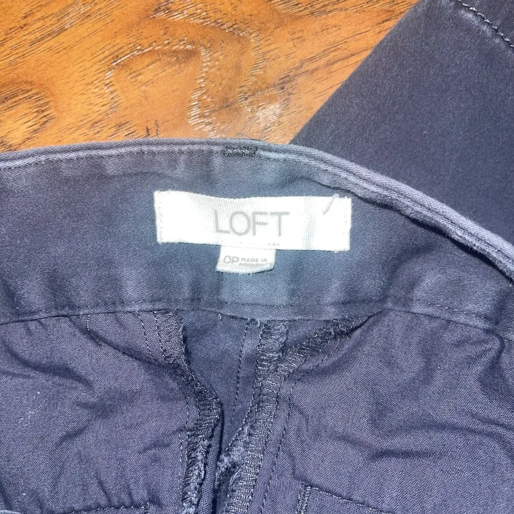 LOFT Outlet Skinny Ankle Petite Chino Pants Womens Size 0P Gray Cotton Tapered - Image 7