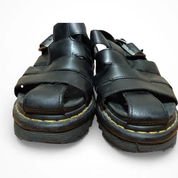 Dr Martens Abel Strappy Platform Sandals Black Leather Women’s Size 9 - Image 2