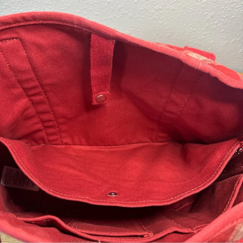 Blake Shelton Lands' End Red Plaid Tote - Image 9