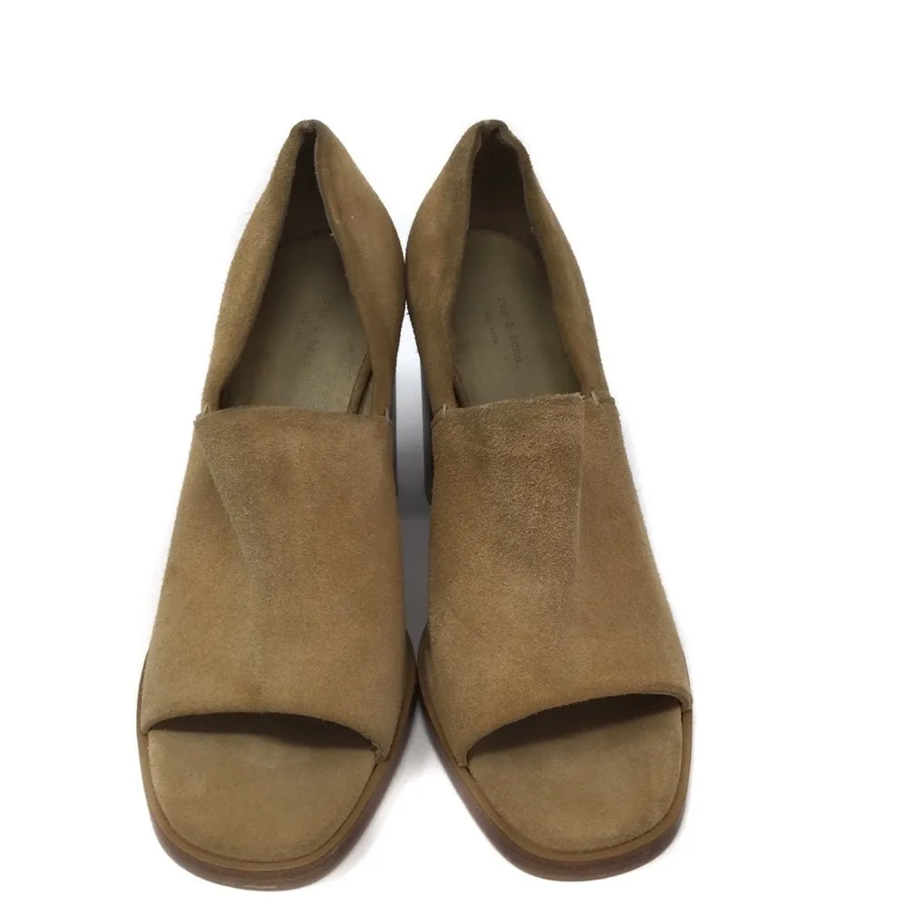 Rag&Bone Myra camel open leather square toe heels - Image 2