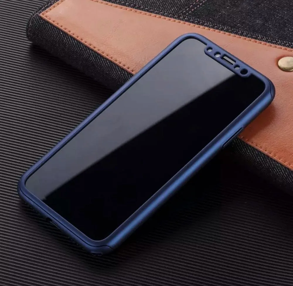 iPhone XS & X 360 Shockproof Case Navy Blue - Image 6