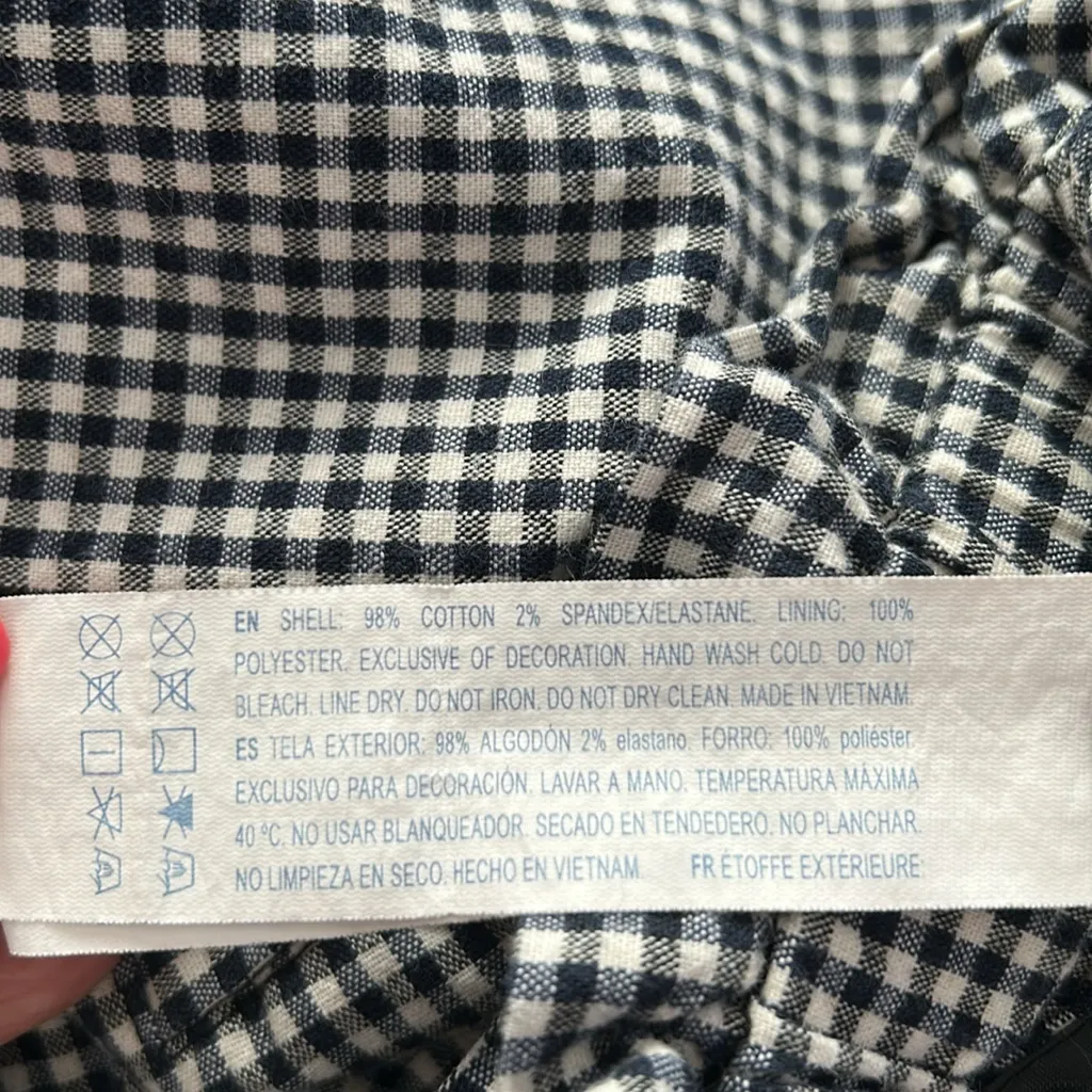 Forever 21 Black and White Checked Paperbag Waist Cropped Pants with self tie - Image 8