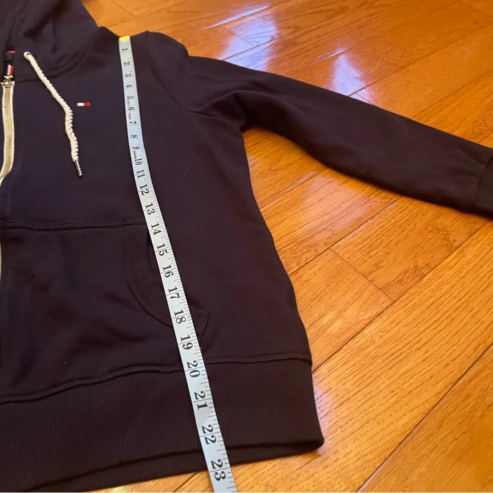 Tommy Hilfiger Women's French Terry Hoodie Full Zip Dark Blue Navy Sz L - Image 9