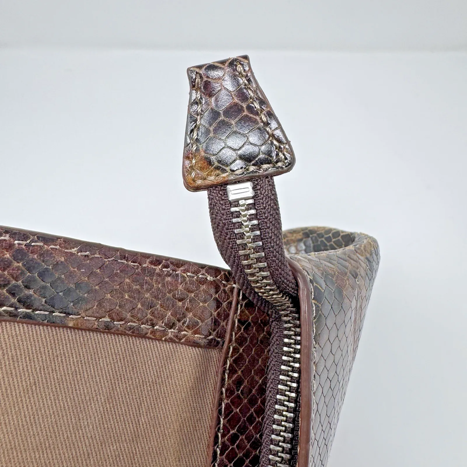 Vintage Banana Republic Mini Crossbody Snake Print Leather 26" Chain Strap - Image 6