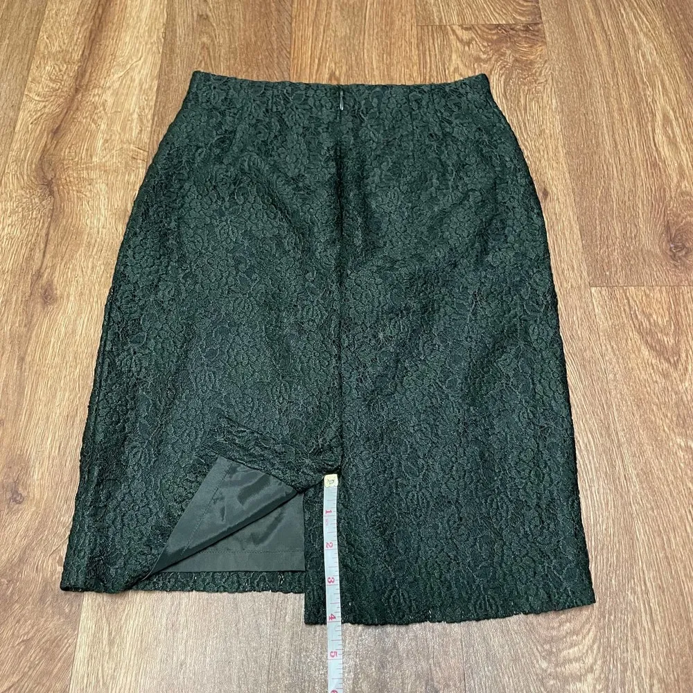 Ann Taylor Womens Dark Green Lace Stretch Pencil Skirt Size 0P Petite - Image 6