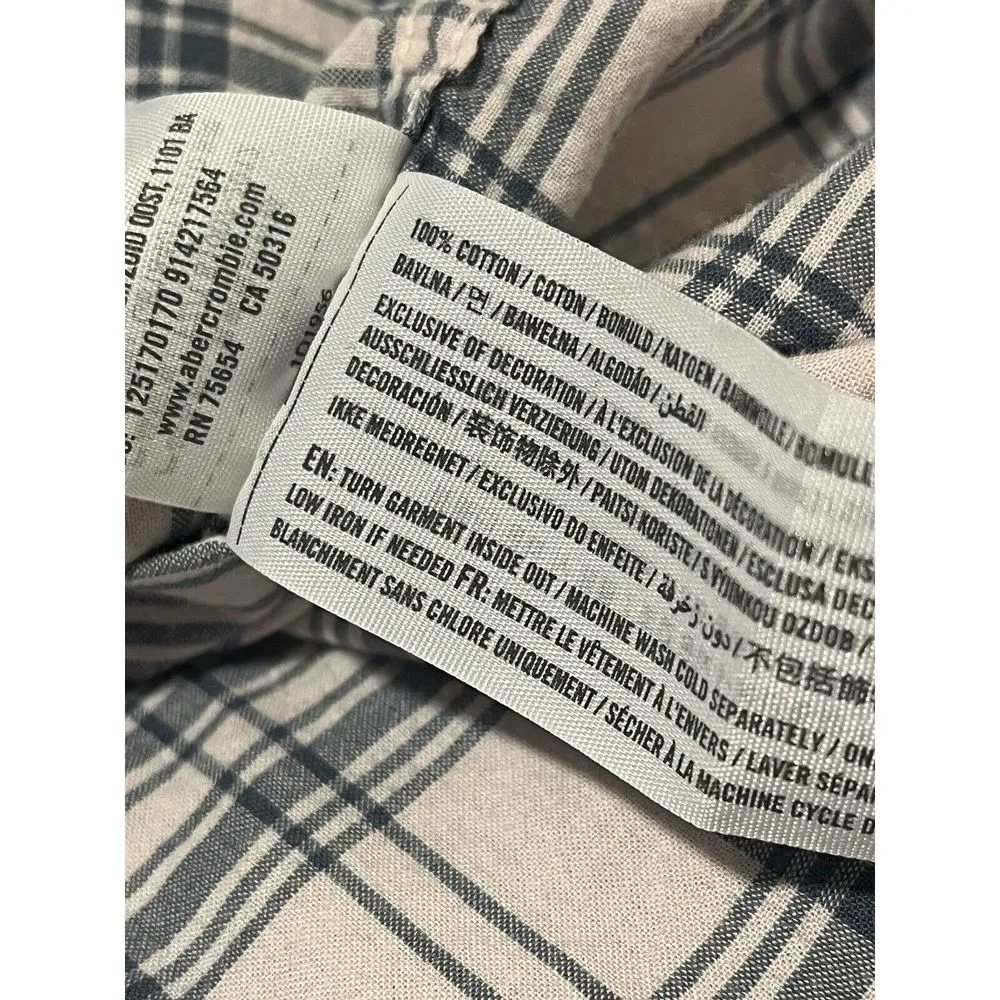 Abercrombie Shirt Flannel Womens Large Pink Button Up Plaid Pocketed Winter Fall - Image 7