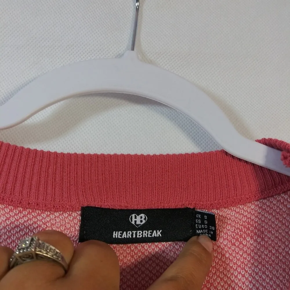 Asos Heartbreak Sweater Cardigan In Heart Print Size Small - Image 6
