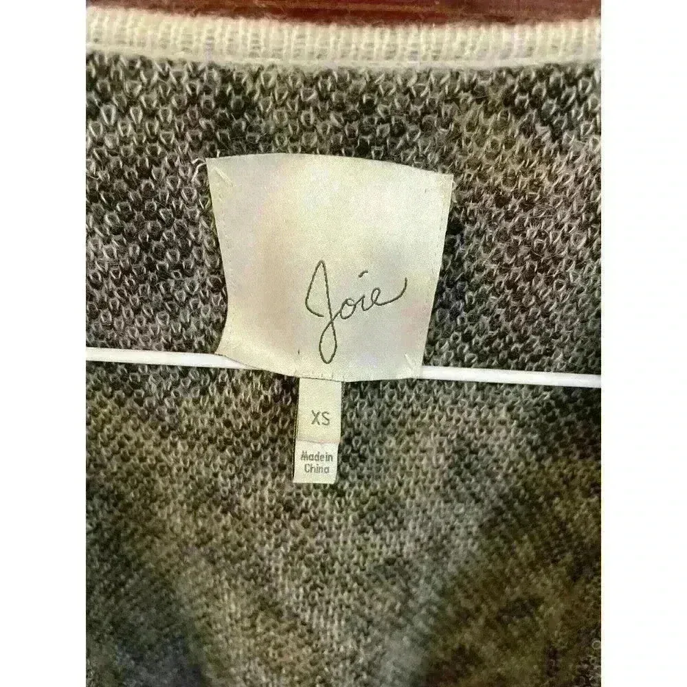 Joie Berit Cardigan Gray Black Animal Leopard Open Front Wool Blend, XS - Image 7